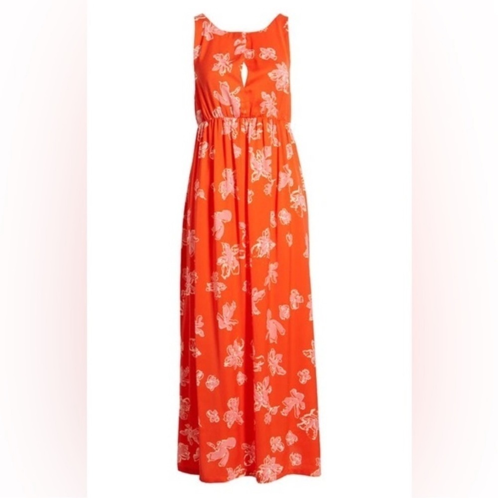 Open Edit Twist Front Satin Maxi Nightgown size S